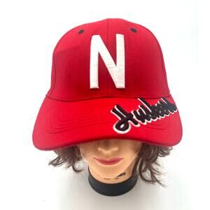 Nebraska Huskers Top of World Cap Red, White, Black Huskers is Raised Lettering